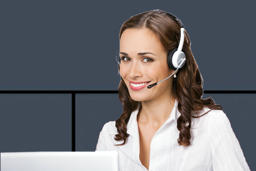 brutte woman with phone headset (Dealership Name ALT Text) contact us
