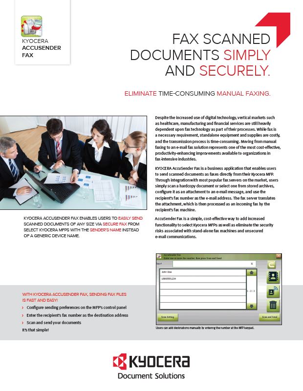 Kyocera Software Capture And Distribution Accusender Fax Brochure Thumb, (Dealership Name ALT Text)