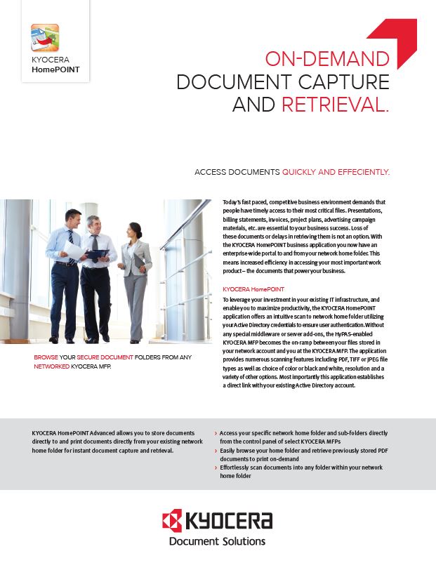 Kyocera Software Capture And Distribution Homepoint Advanced Data Sheet Thumb, (Dealership Name ALT Text)