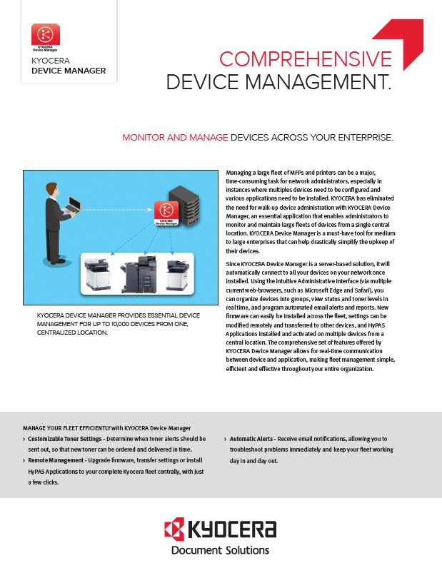 Kyocera Software Network Device Management Kyocera Device Manager Data Sheet Thumb, (Dealership Name ALT Text)