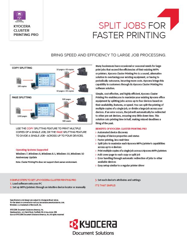 Kyocera Software Output Management Kyocera Cluster Printing Pro Data Sheet Thumb, (Dealership Name ALT Text)